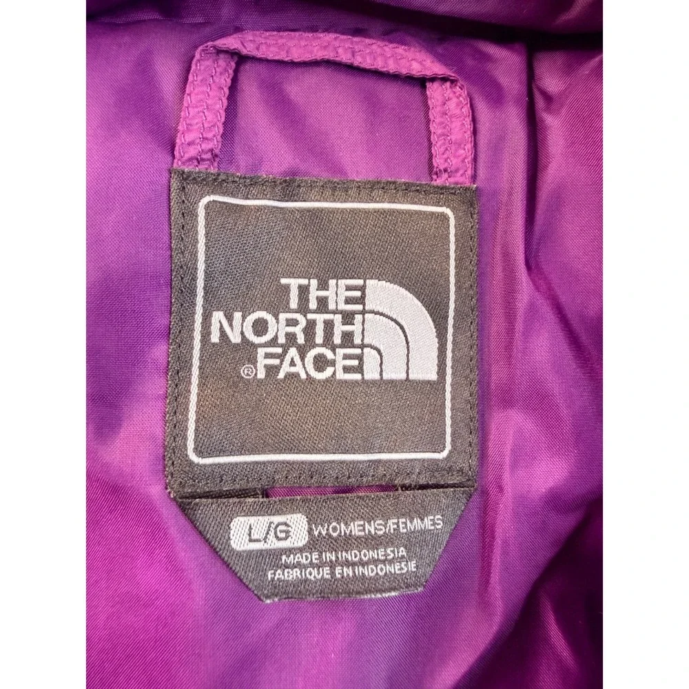 The North Face Womens Large Purple Destiny Down Jacket 600 Fill Puffer Hoode NWT